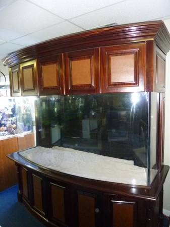 New Bow-Front 300+G Salt Water/Reef Aquarium Tank &Custom Cabinetry! - $9800 (Greenwich, CT.) 